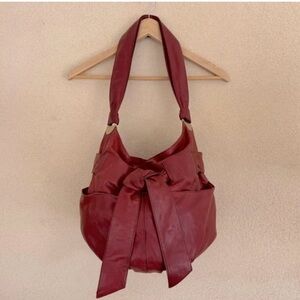 Kooba Red Leather Bow Hobo bag Y2K